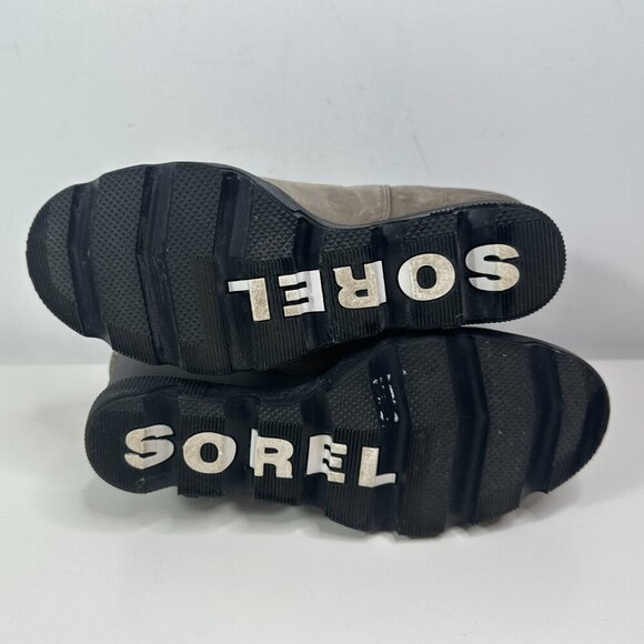 Women's Sorel Joan Uptown Zip Wedge Tan Boots Sz 9 - Picture 14 of 14